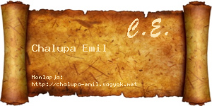 Chalupa Emil névjegykártya